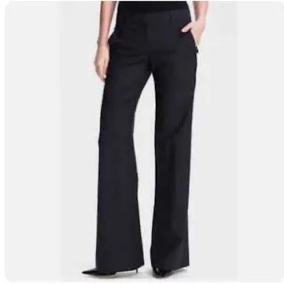 Theory Pants & Jumpsuits Theory Trousers Emery Black Wide Leg Dress Pants Size 0